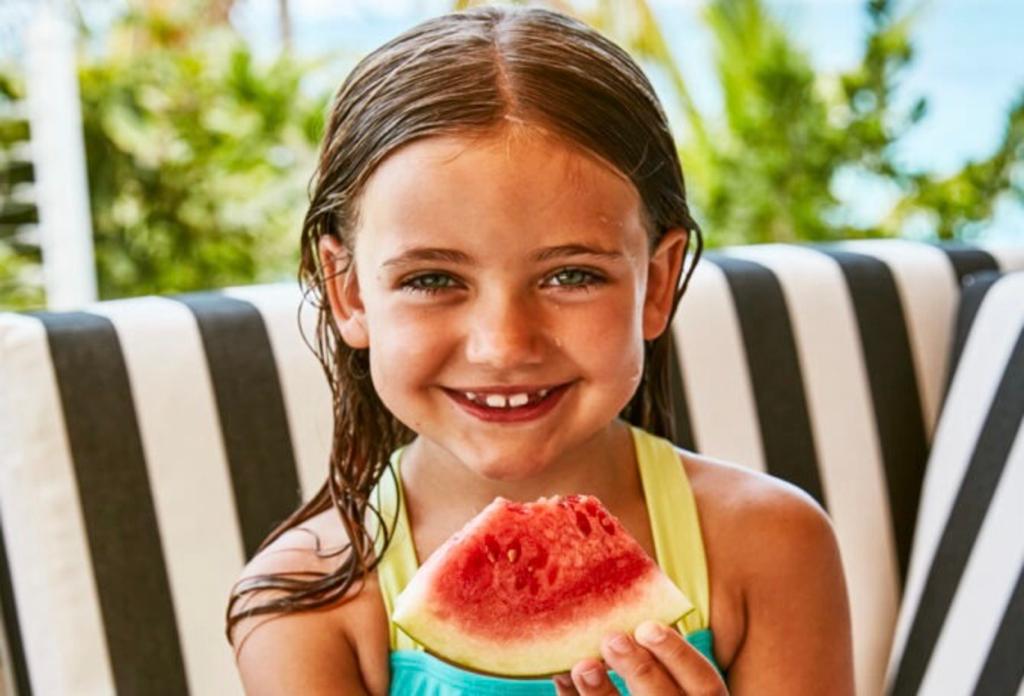 Girl having watermelon