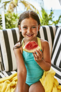 Child with watermelon