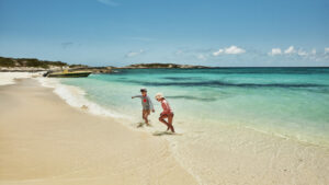 Kids playing at the beach