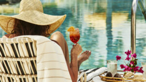 Girl at the pool side